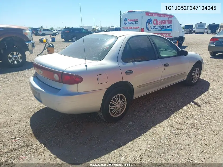 2004 Chevrolet Cavalier VIN: 1G1JC52F347104045 Lot: 44648262