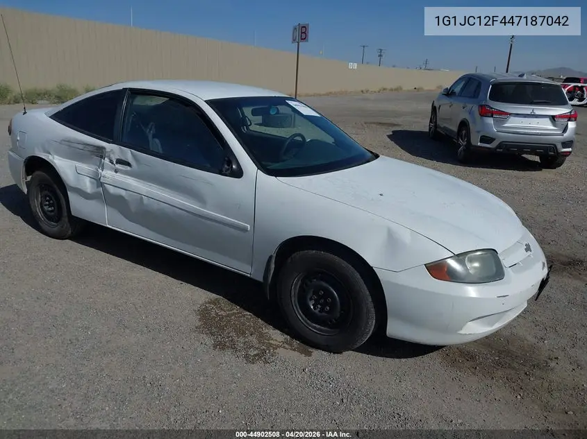 2004 Chevrolet Cavalier VIN: 1G1JC12F447187042 Lot: 44902508