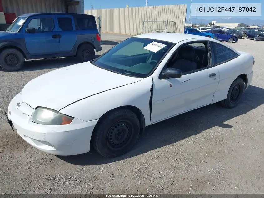 2004 Chevrolet Cavalier VIN: 1G1JC12F447187042 Lot: 44902508