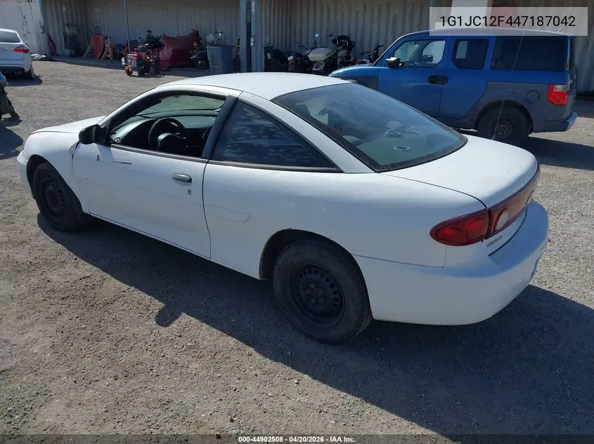 2004 Chevrolet Cavalier VIN: 1G1JC12F447187042 Lot: 44902508