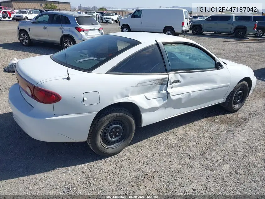 2004 Chevrolet Cavalier VIN: 1G1JC12F447187042 Lot: 44902508