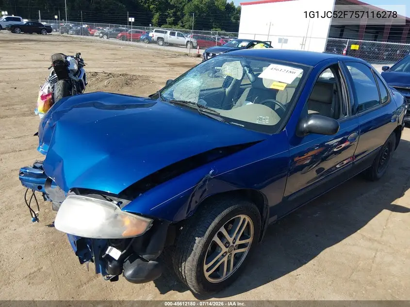 2005 Chevrolet Cavalier VIN: 1G1JC52F757116278 Lot: 45612180