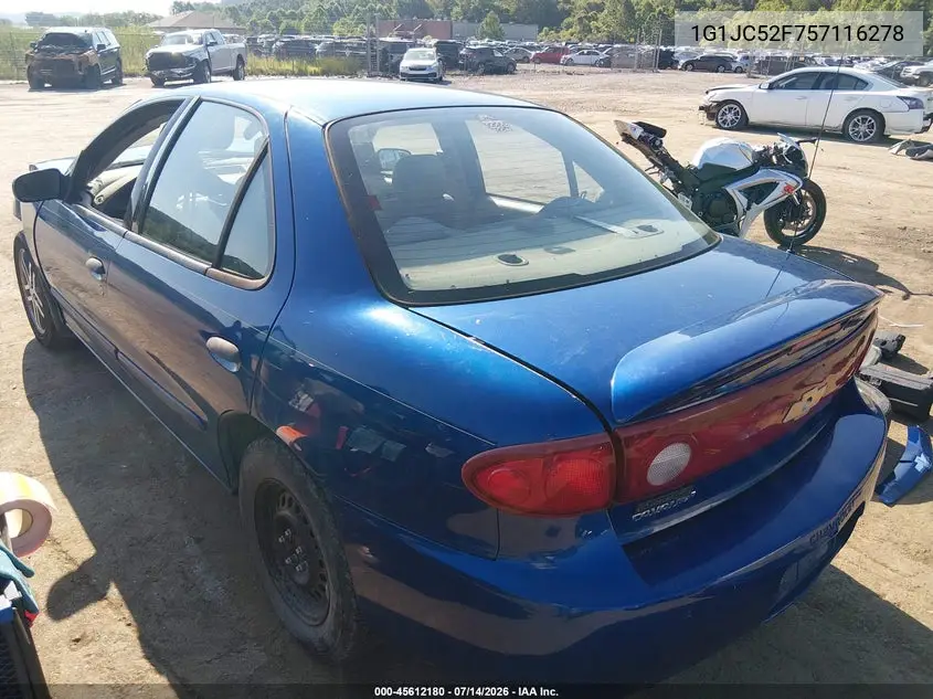 2005 Chevrolet Cavalier VIN: 1G1JC52F757116278 Lot: 45612180