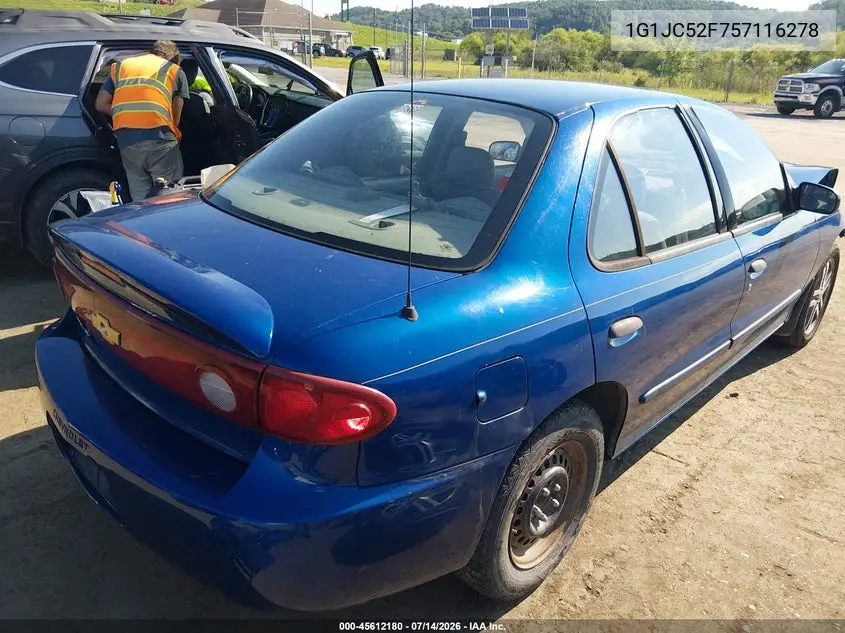 2005 Chevrolet Cavalier VIN: 1G1JC52F757116278 Lot: 45612180