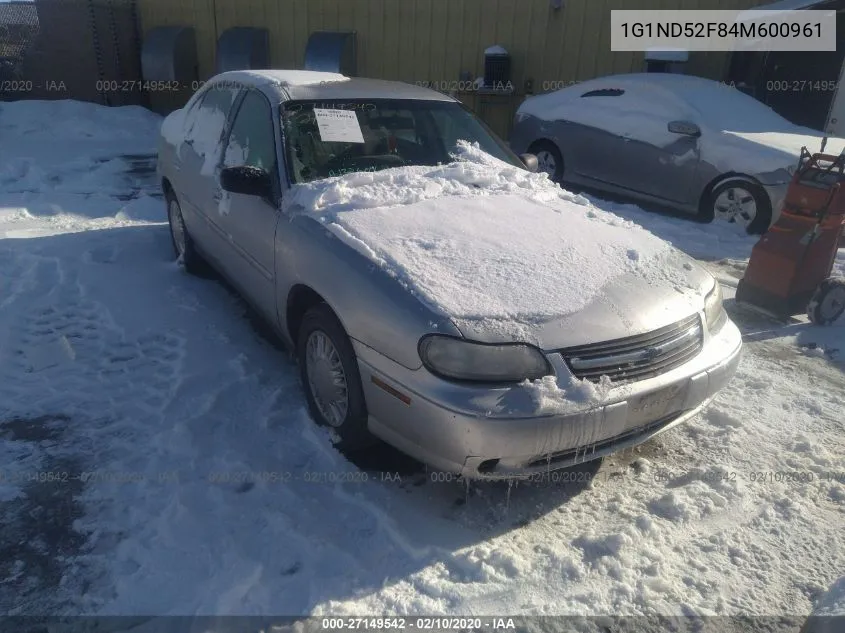 2004 Chevrolet Classic VIN: 1G1ND52F84M600961 Lot: 27149542