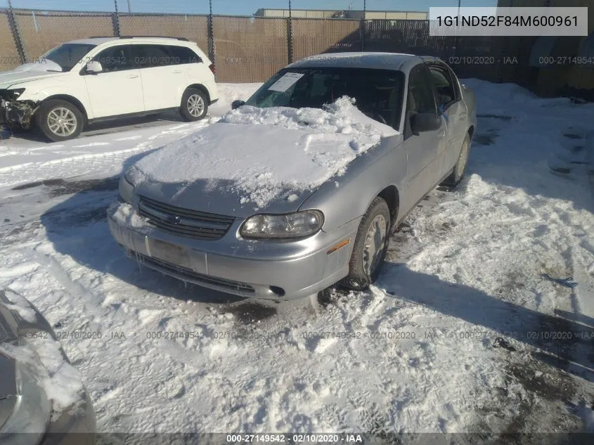 2004 Chevrolet Classic VIN: 1G1ND52F84M600961 Lot: 27149542