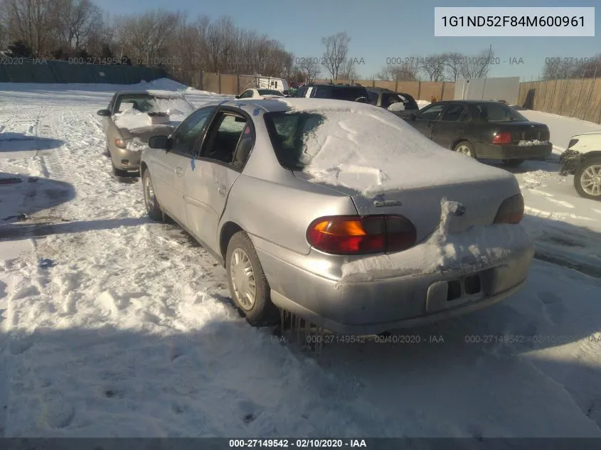 2004 Chevrolet Classic VIN: 1G1ND52F84M600961 Lot: 27149542