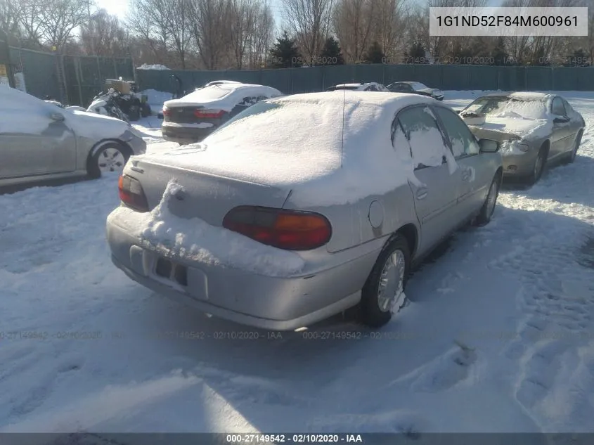 2004 Chevrolet Classic VIN: 1G1ND52F84M600961 Lot: 27149542