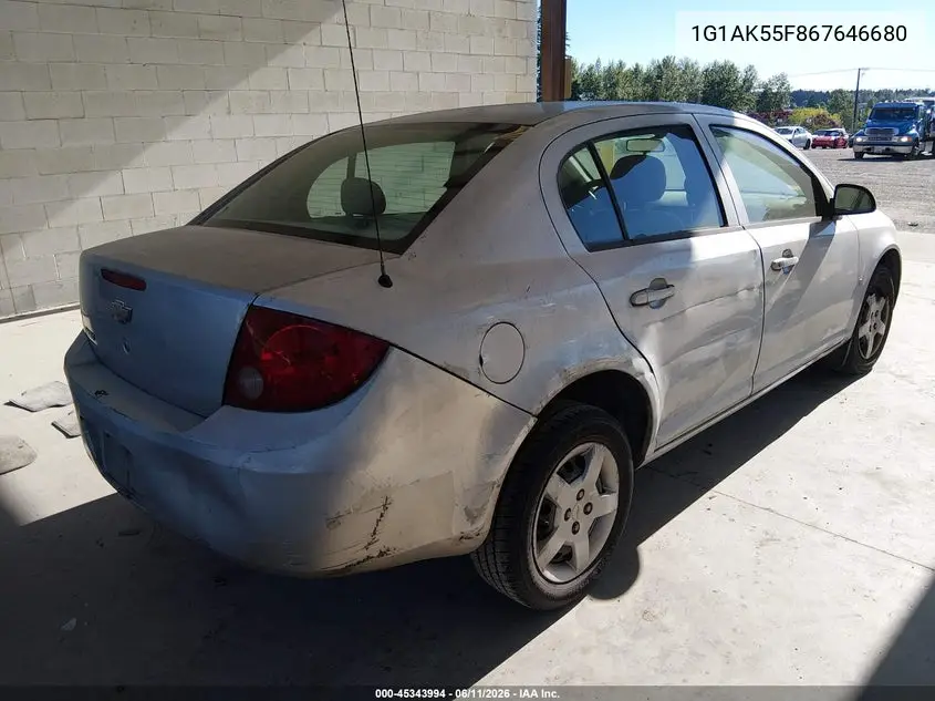 2006 Chevrolet Cobalt Ls VIN: 1G1AK55F867646680 Lot: 45343994