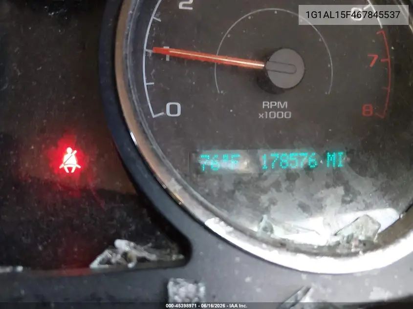 2006 Chevrolet Cobalt Lt VIN: 1G1AL15F467845537 Lot: 45398971