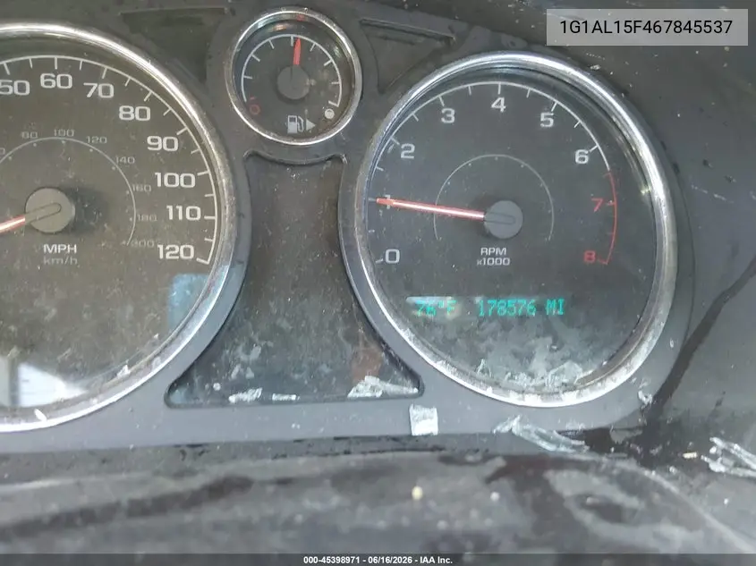 2006 Chevrolet Cobalt Lt VIN: 1G1AL15F467845537 Lot: 45398971