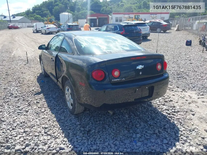 2006 Chevrolet Cobalt Ls VIN: 1G1AK15F767881435 Lot: 45584845