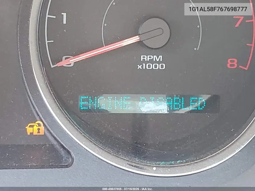 2006 Chevrolet Cobalt Lt VIN: 1G1AL58F767698777 Lot: 45637855