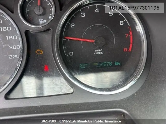 2007 Chevrolet Cobalt Ls VIN: 1G1AL15F977301195 Lot: 20267989