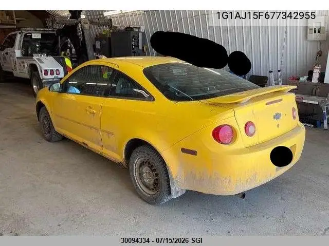 2007 Chevrolet Cobalt Ls VIN: 1G1AJ15F677342955 Lot: 30094334