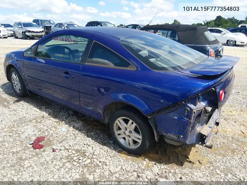 2007 Chevrolet Cobalt Lt VIN: 1G1AL15F777354803 Lot: 45443546