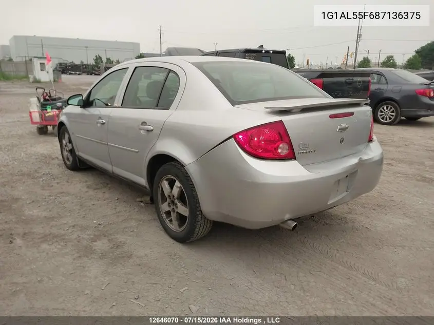 2008 Chevrolet Cobalt Lt VIN: 1G1AL55F687136375 Lot: 12646070