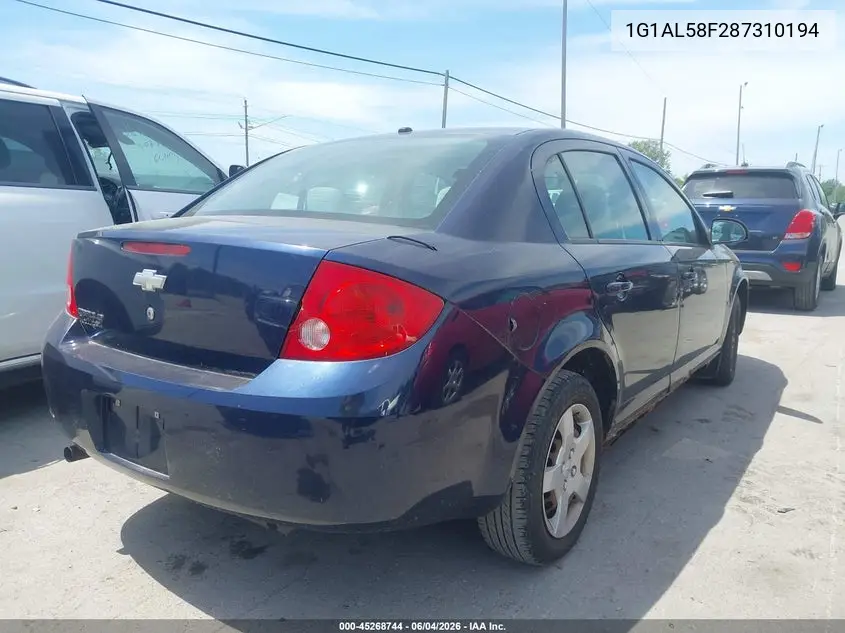 2008 Chevrolet Cobalt Lt VIN: 1G1AL58F287310194 Lot: 45268744