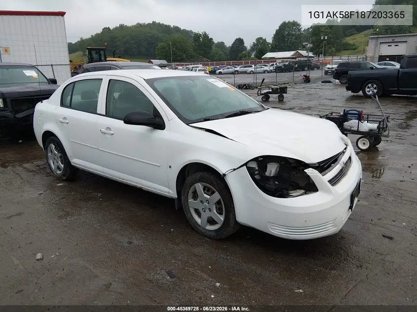 2008 Chevrolet Cobalt Ls VIN: 1G1AK58F187203365 Lot: 45369728