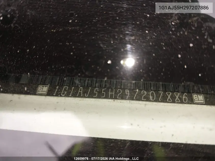 2009 Chevrolet Cobalt Ls VIN: 1G1AJ55H297207886 Lot: 12659976x