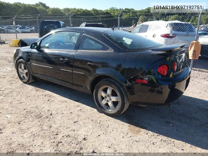 2009 Chevrolet Cobalt Ls VIN: 1G1AS18HX97192751 Lot: 45370514