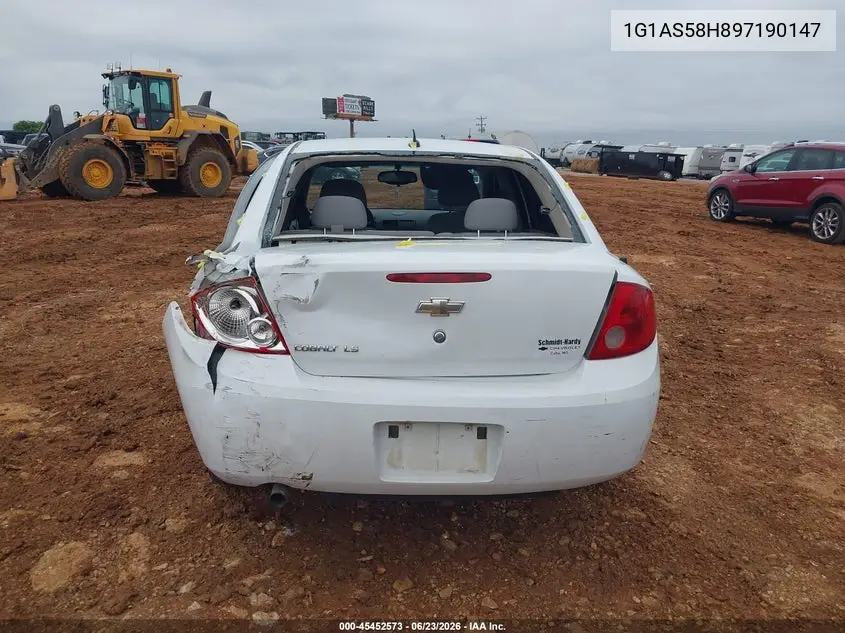 2009 Chevrolet Cobalt Ls VIN: 1G1AS58H897190147 Lot: 45452573