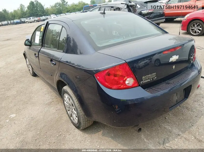 2009 Chevrolet Cobalt Lt VIN: 1G1AT58H197194649 Lot: 45654840