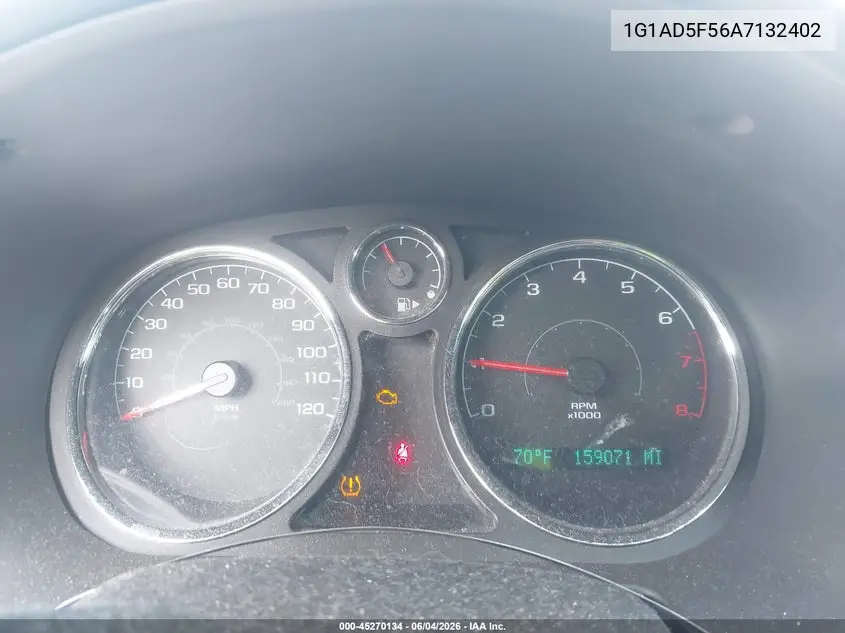 2010 Chevrolet Cobalt Lt VIN: 1G1AD5F56A7132402 Lot: 45270134