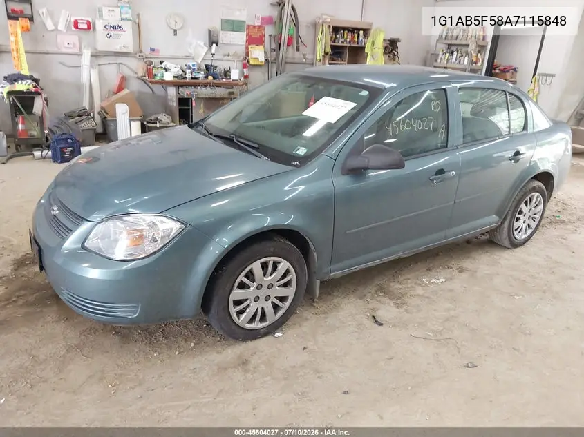2010 Chevrolet Cobalt Ls VIN: 1G1AB5F58A7115848 Lot: 45604027