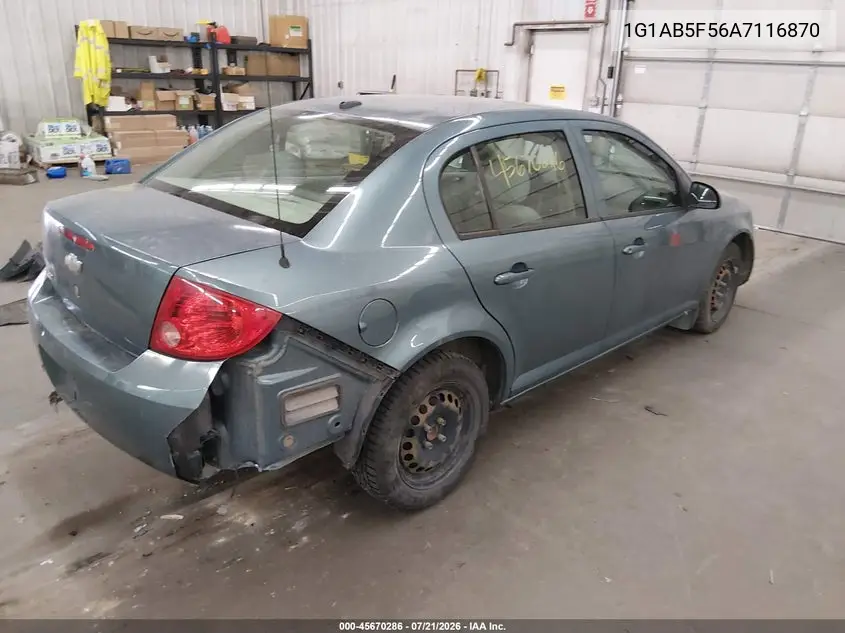 2010 Chevrolet Cobalt Ls VIN: 1G1AB5F56A7116870 Lot: 45670286