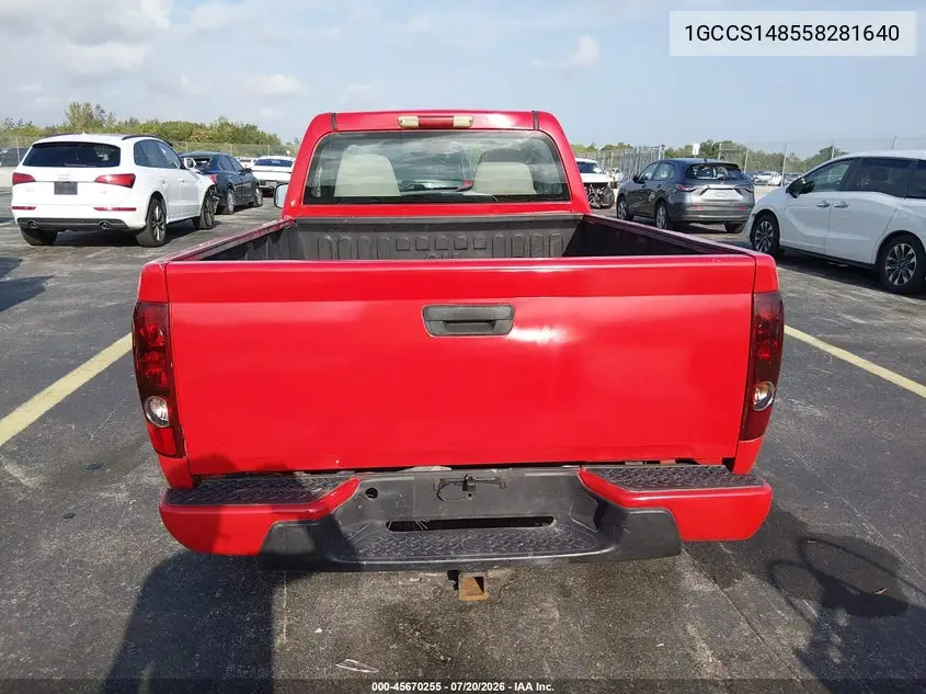 2005 Chevrolet Colorado VIN: 1GCCS148558281640 Lot: 45670255