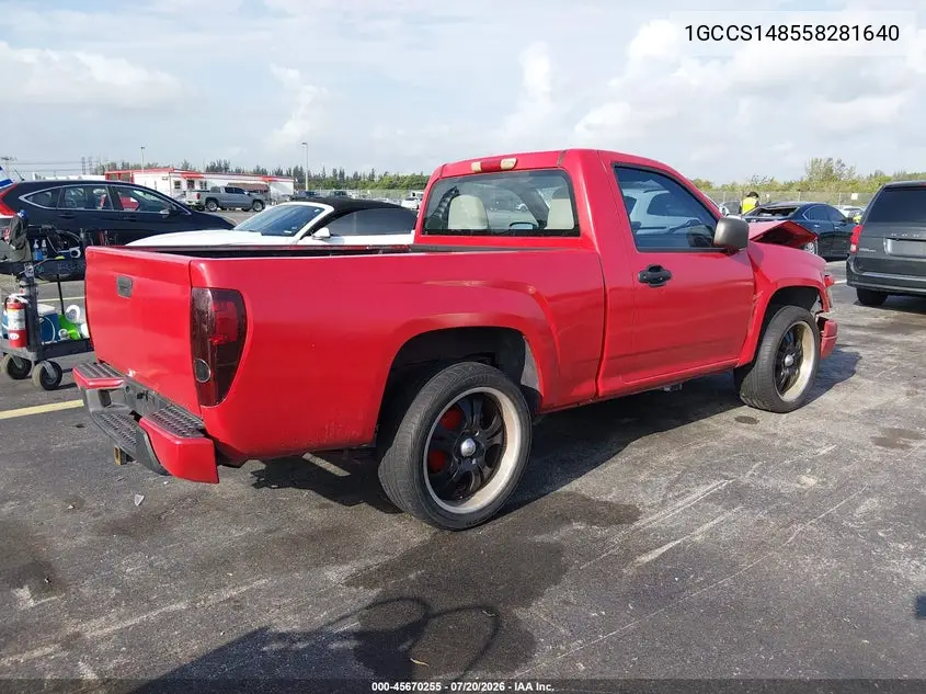 2005 Chevrolet Colorado VIN: 1GCCS148558281640 Lot: 45670255