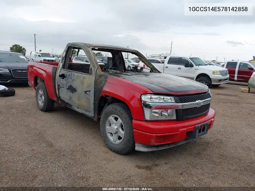 2007 Chevrolet Colorado Work Truck VIN: 1GCCS14E578142858 Lot: 45591730