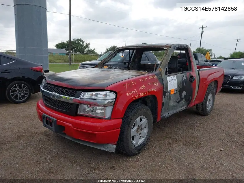 2007 Chevrolet Colorado Work Truck VIN: 1GCCS14E578142858 Lot: 45591730