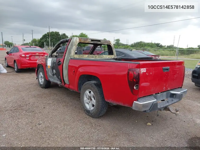 2007 Chevrolet Colorado Work Truck VIN: 1GCCS14E578142858 Lot: 45591730
