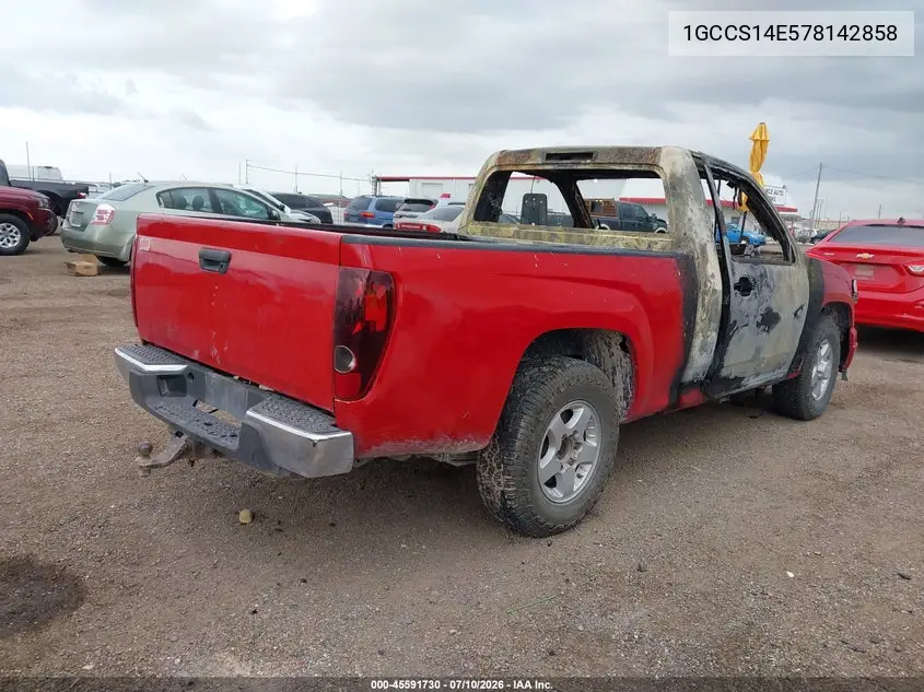 2007 Chevrolet Colorado Work Truck VIN: 1GCCS14E578142858 Lot: 45591730