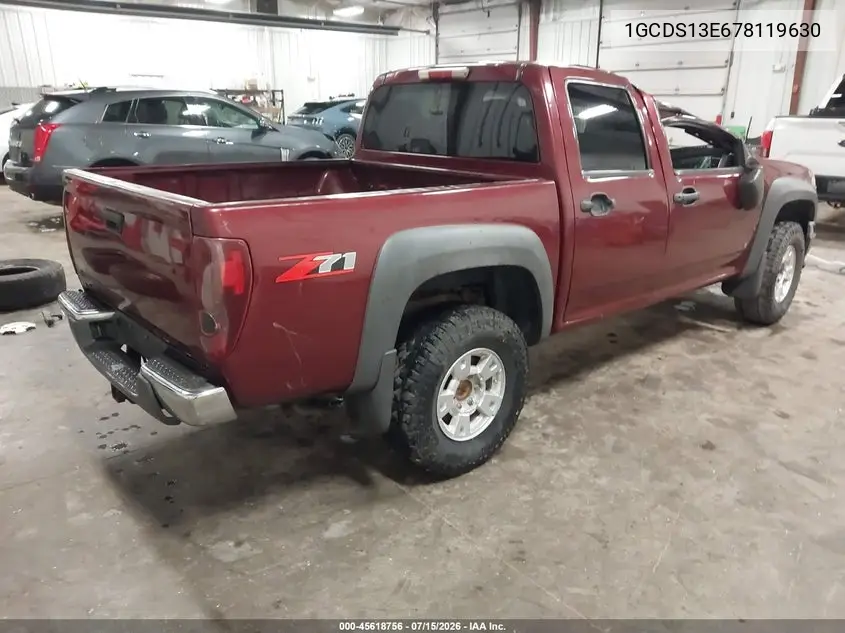 2007 Chevrolet Colorado Lt VIN: 1GCDS13E678119630 Lot: 45618756