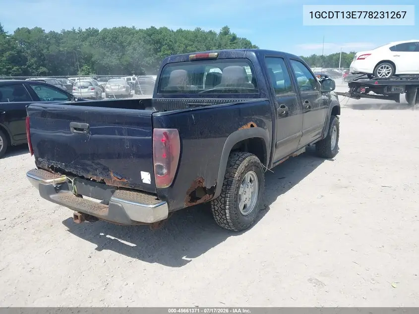 2007 Chevrolet Colorado Lt VIN: 1GCDT13E778231267 Lot: 45661371