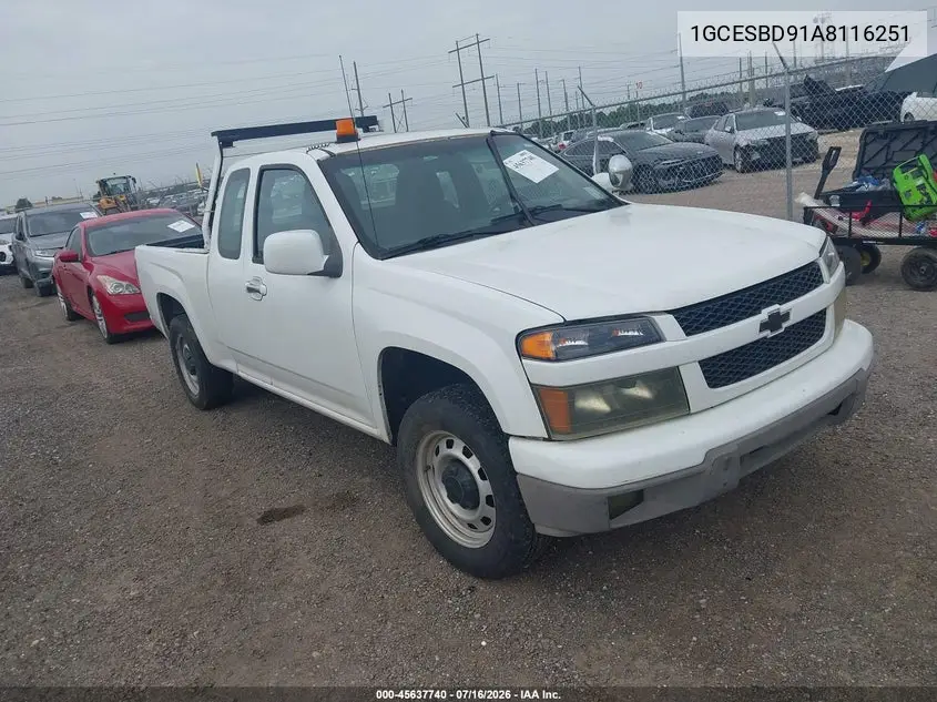 2010 Chevrolet Colorado Work Truck VIN: 1GCESBD91A8116251 Lot: 45637740