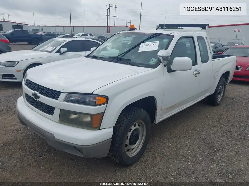 2010 Chevrolet Colorado Work Truck VIN: 1GCESBD91A8116251 Lot: 45637740