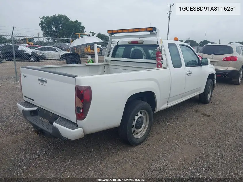 2010 Chevrolet Colorado Work Truck VIN: 1GCESBD91A8116251 Lot: 45637740