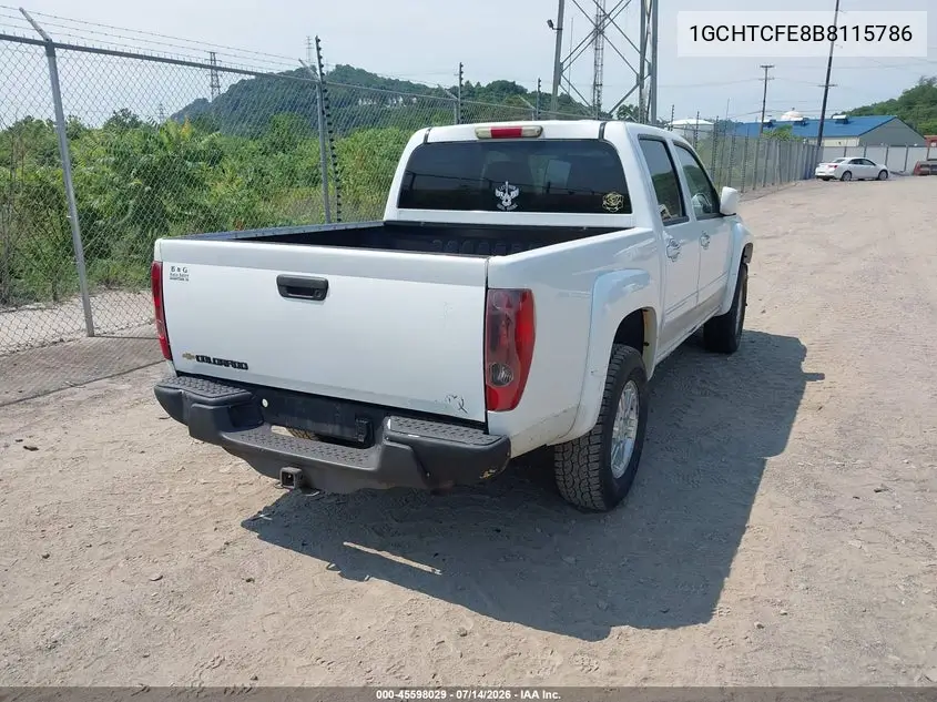2011 Chevrolet Colorado 1Lt VIN: 1GCHTCFE8B8115786 Lot: 45598029