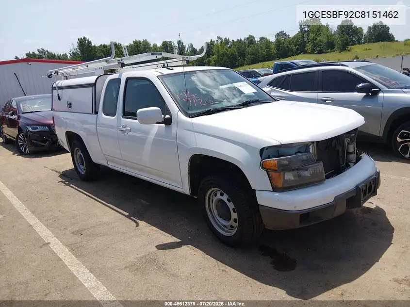 2012 Chevrolet Colorado Work Truck VIN: 1GCESBF92C8151462 Lot: 45612379