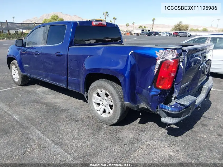 1GCGSBE3XF1195986 2015 Chevrolet Colorado Lt