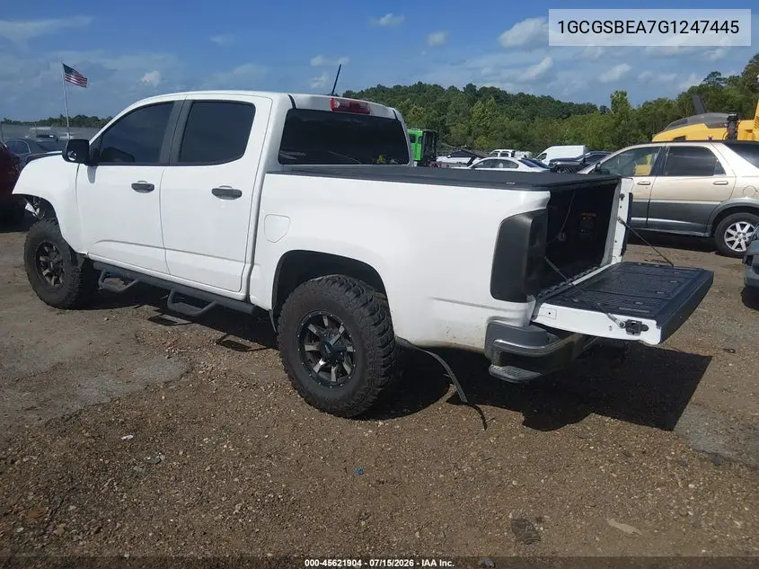 2016 Chevrolet Colorado 2Wd Wt VIN: 1GCGSBEA7G1247445 Lot: 45621904