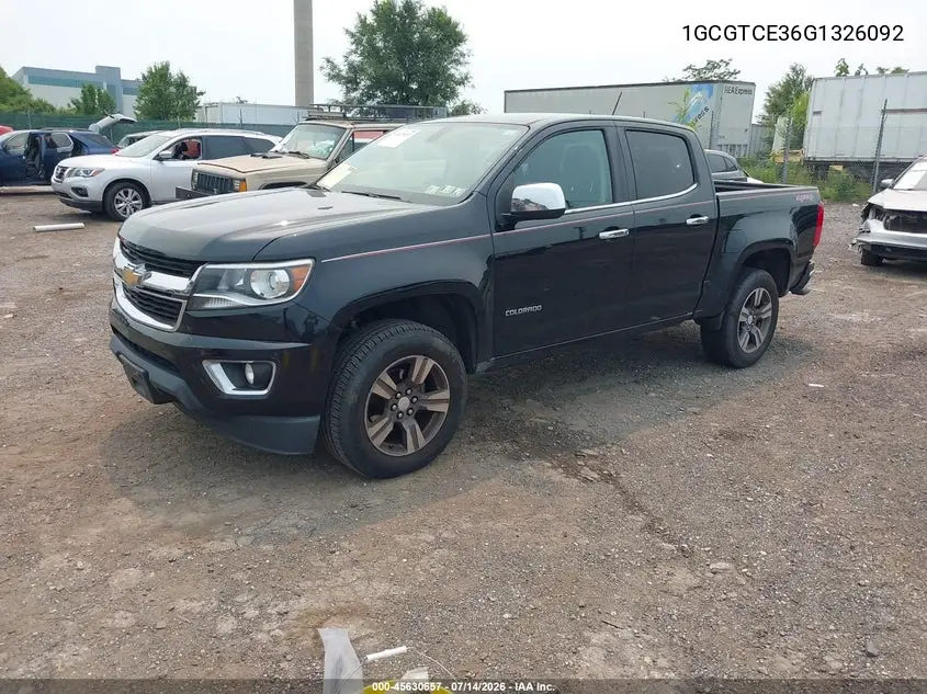 2016 Chevrolet Colorado 4Wd Lt VIN: 1GCGTCE36G1326092 Lot: 45630657