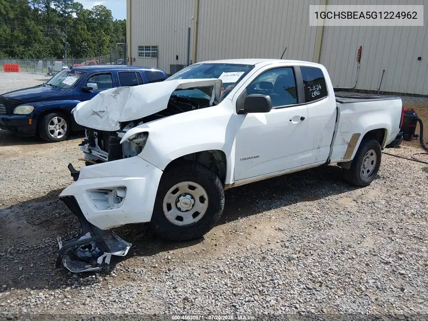 2016 Chevrolet Colorado 2Wd Wt VIN: 1GCHSBEA5G1224962 Lot: 45630871