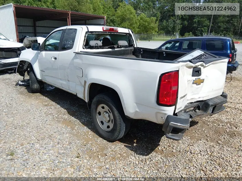 2016 Chevrolet Colorado 2Wd Wt VIN: 1GCHSBEA5G1224962 Lot: 45630871