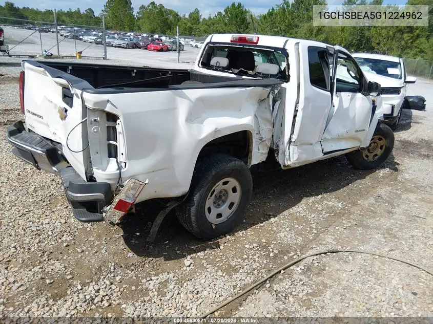 2016 Chevrolet Colorado 2Wd Wt VIN: 1GCHSBEA5G1224962 Lot: 45630871