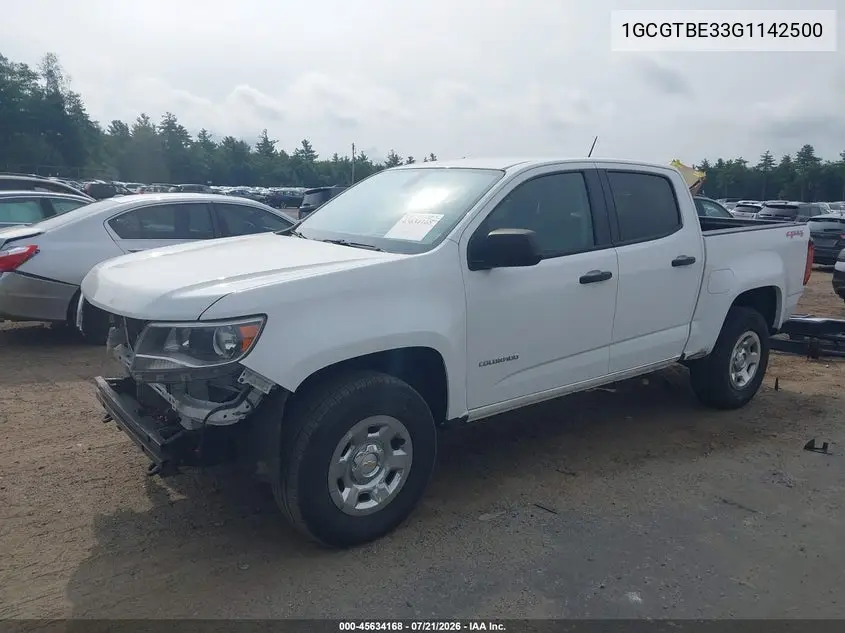 2016 Chevrolet Colorado 4Wd Wt VIN: 1GCGTBE33G1142500 Lot: 45634168
